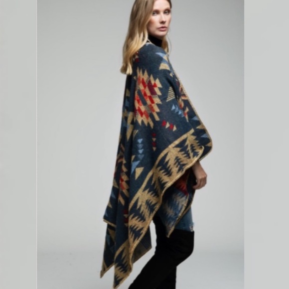 Aztec Tribal Western Blanket Cardigan - Picture 2 of 12
